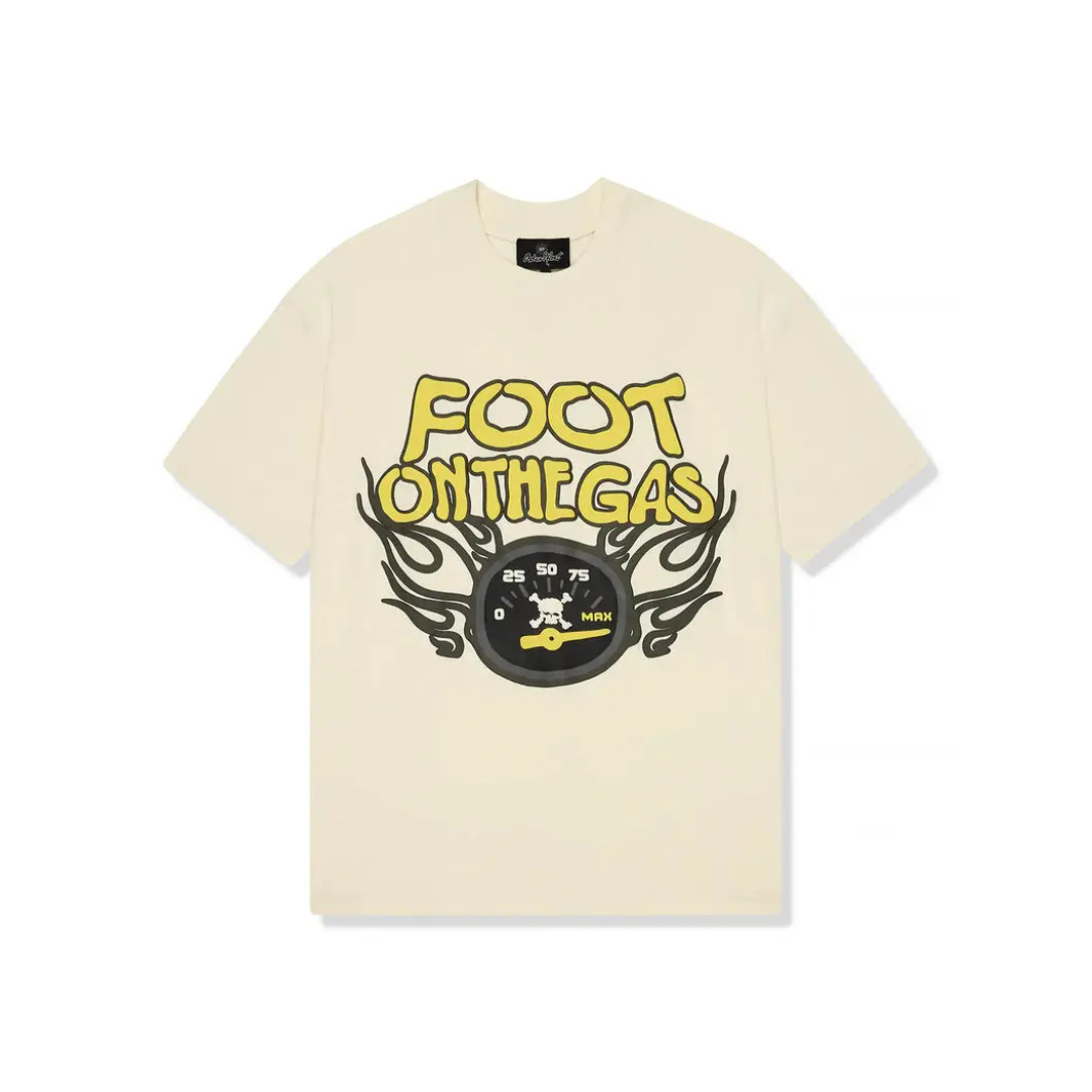 Broken Planet Foot On The Gas Tee Vanilla White