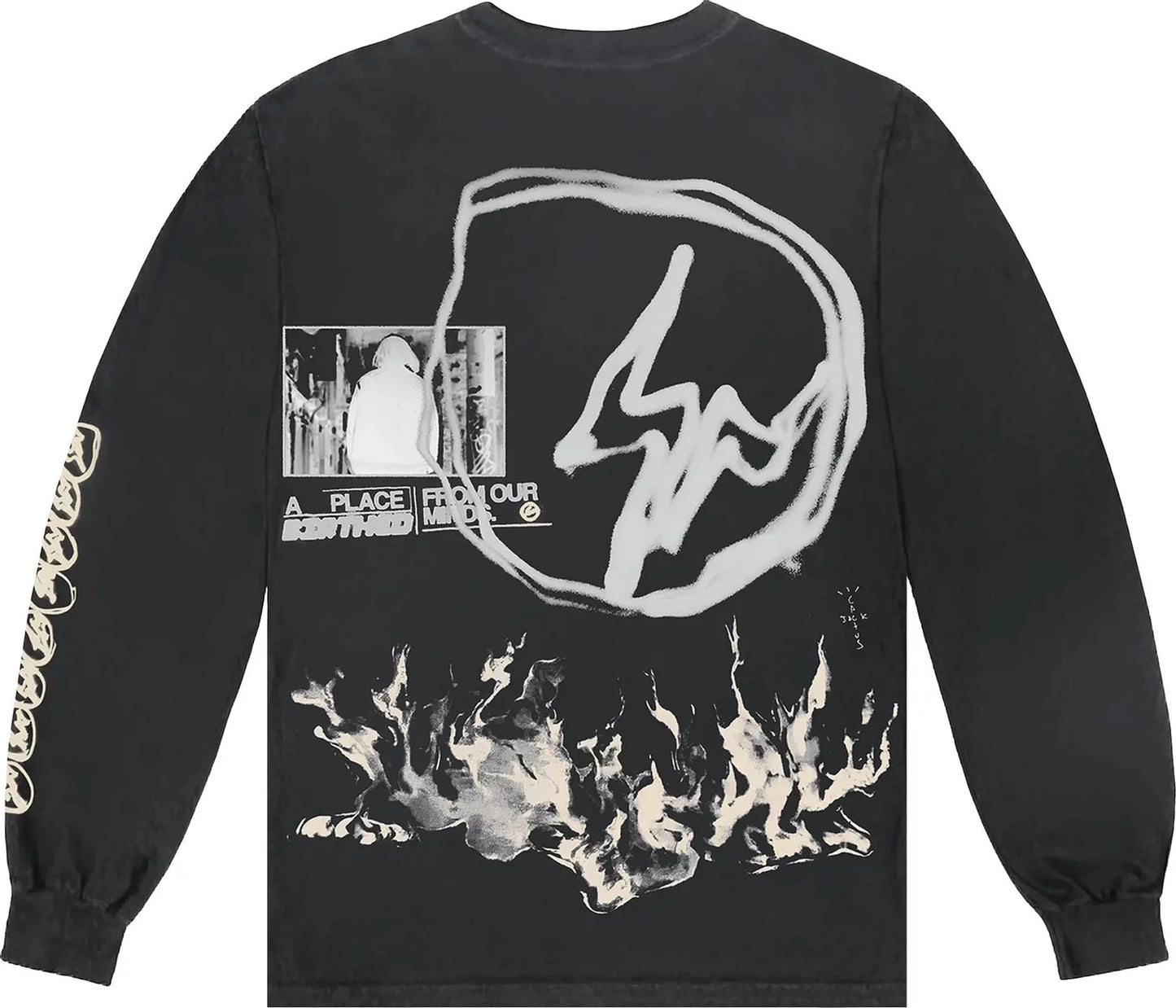 Cactus Jack For Fragment Logo Long-Sleeve 'Black'
